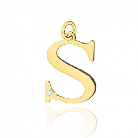 Zawieszka z brylantem litera S - Z-069 / 0.005 ct
