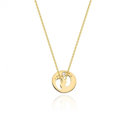 Celebrytka złota z brylantami Stópki 0.005 ct - C-005